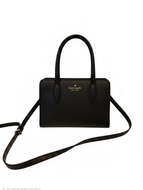 Kate Spade Black Leather Tote with Detachable Strap